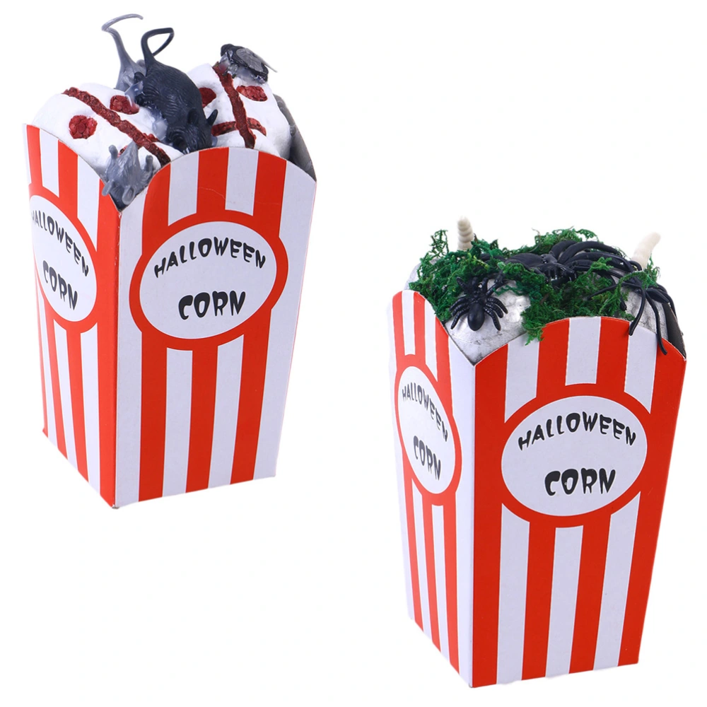 2Pcs Halloween Simulation Popcorn Decorations Party Secne Decorating Props