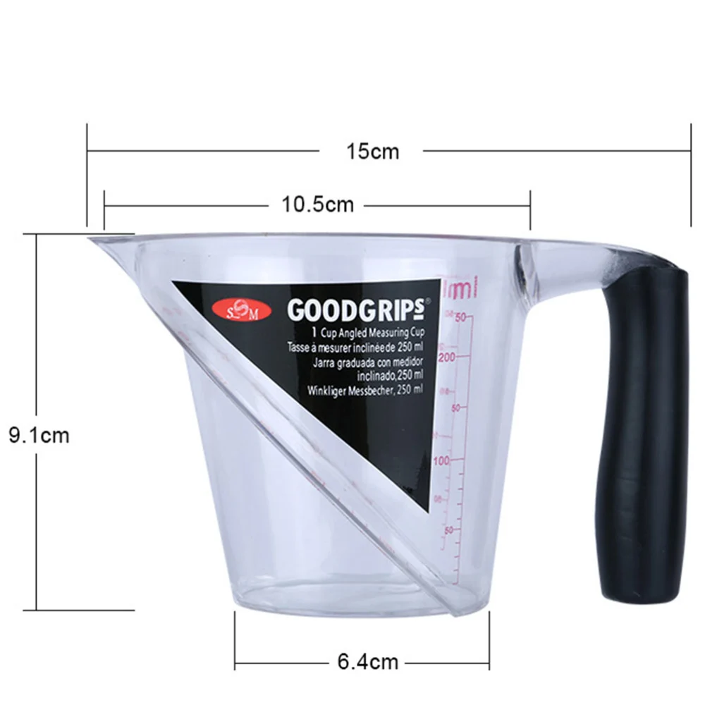 1PC 250ml Graduated Plastic Measuring Cup Transparent Hair Dyeing Perm Scale Cup for Hairdressing Salon Barbers