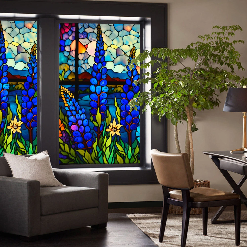 Stained Glass Window Film Removable Glass Door Film Home Bathroom Door Static Cling