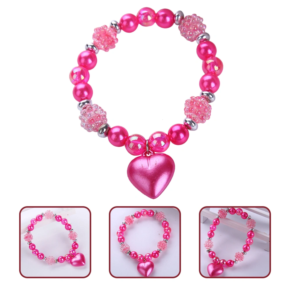 Beaded Bracelet Kids Wrist Jewelry Girls Wrist Bracelet Heart Bracelet Decoration