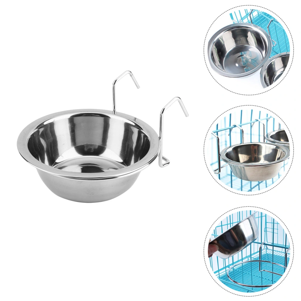 2 Sets Pet Stainless Steel Hanging Bowl Pet Bowls Stainless Steel Pet Food Container