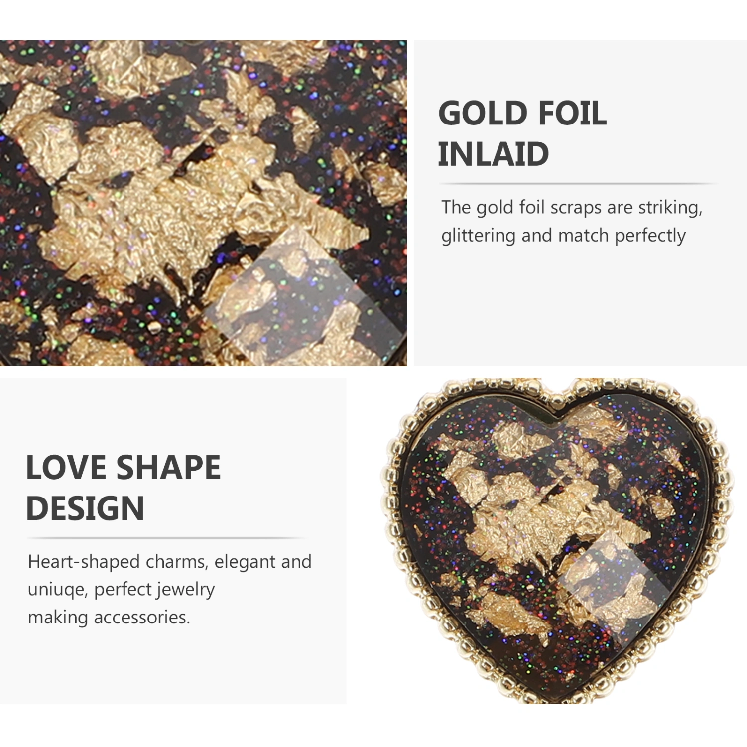 5Pcs Heart Charms DIY Jewelry Making Charms DIY Earrings Accessories Love Charms