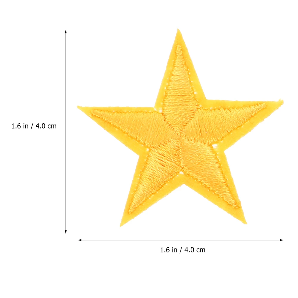 80Pcs Dress Iron On Ornament DIY Five-Pointed Star Applique Embroidery Clothes Patches