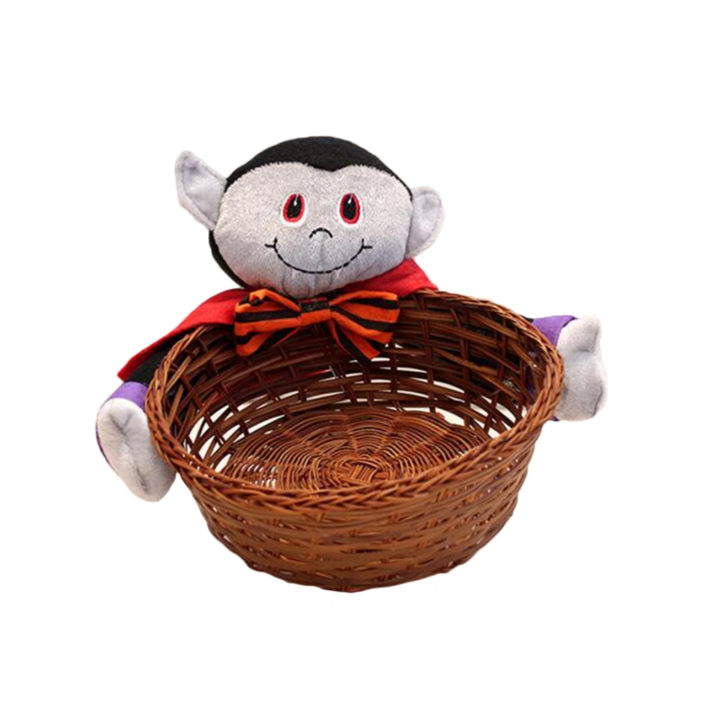 21x16cm Mini Lovely Orange Halloween Candy Storage Basket Portable Food Storage Basket Halloween Party Decor -