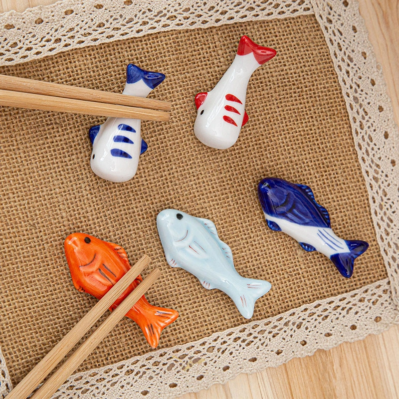 10pcs Ceramic Chopstick Rest Cute Chopstick Rest Stand Dinner Spoon Fork Chopstick Rest