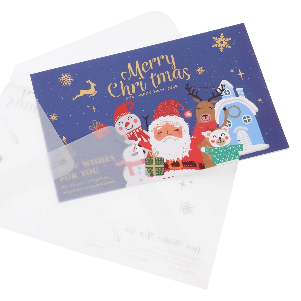 4 Set of Christmas Geeting Cards Cartoon Christmas Cards Party Greeting Cards with Envelopes