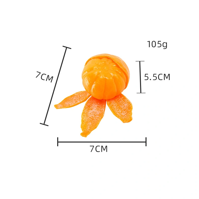 2pcs Fruit Shaped Toys Orange Shaped Squeeze Toys Party Relaxing Playthings Simulation Orange