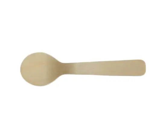 100pcs Cake Spoons Ice Cream Spoon Bamboo Dessert Spoon Tablespoon Serving Spoons