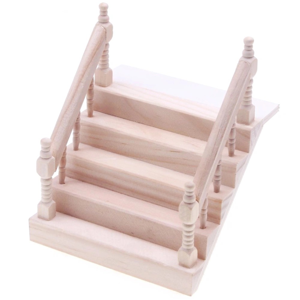 2pcs Mini Wooden Staircase Wooden Stair Adornment Simulated Furniture Model Chic Photo Prop