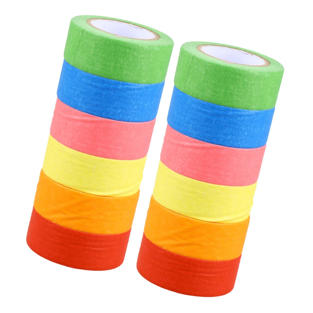 12 Rolls Masking Tape Colorful Car Spraying Single Side Adhesive Tape Drawing Tape