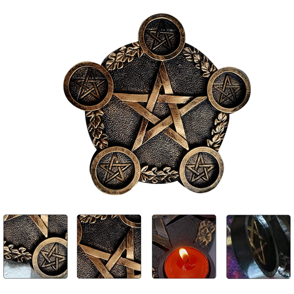 1pc Pentacle Star Candleholder Decorative Desktop Candleholder Sacrifice Prop