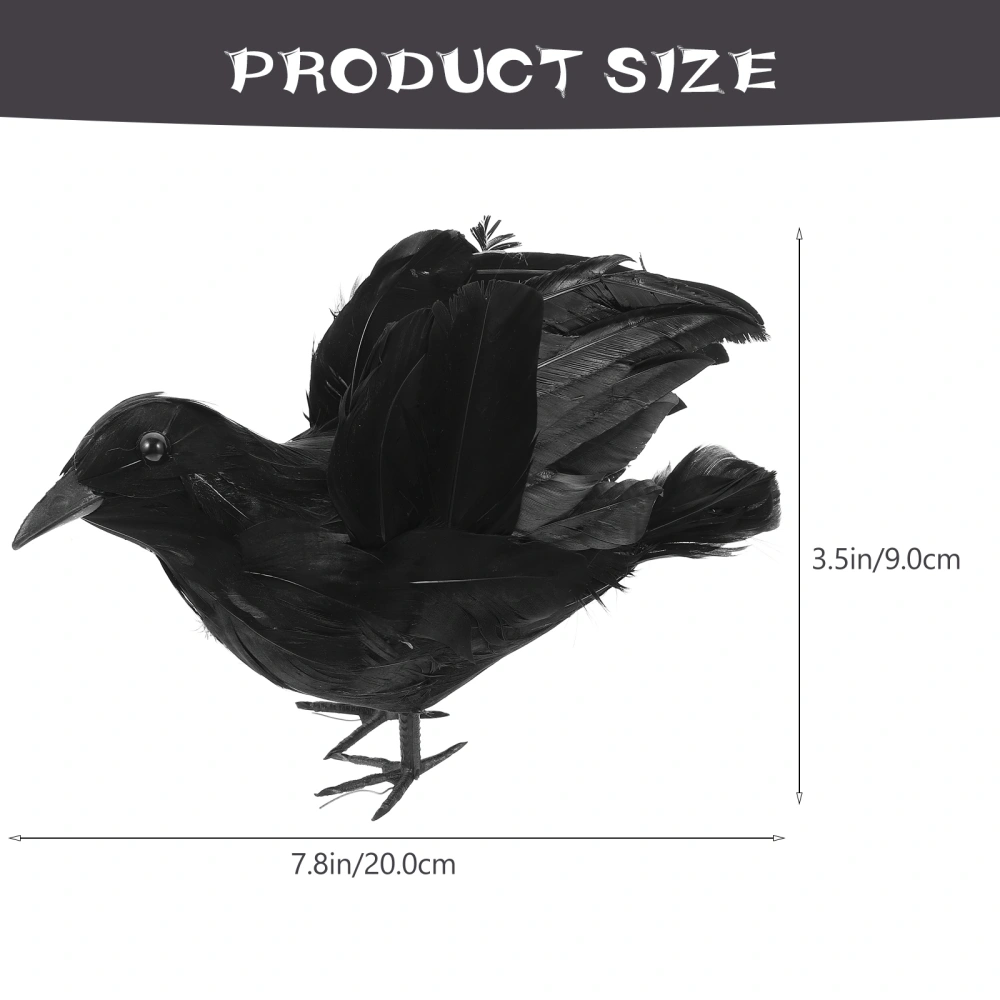 6pcs Halloween Crow Models Small Plastic Crow Modeling Decors Simulation Crow Decors