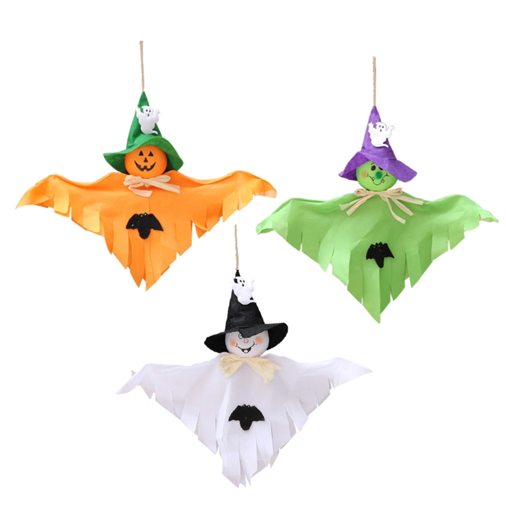 3Pcs Halloween Ghost Doll Hanging Decor Ornaments Pendants Hanging Supplies for Party Bar Mall Decoration