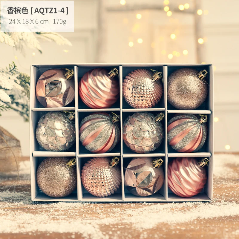 12Pcs Christmas Ball Ornaments Xmas Tree Shatterproof Baubles with Hanging Loop for Holiday