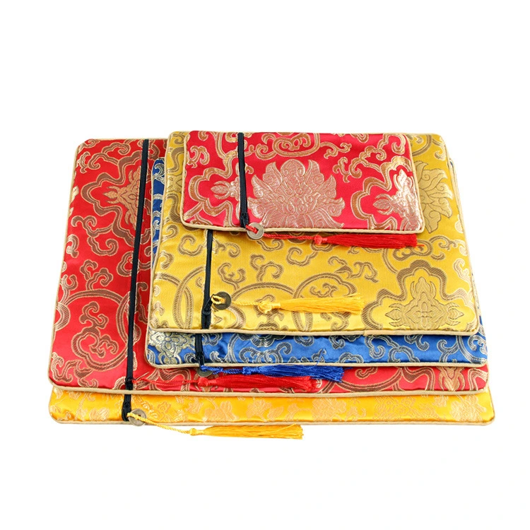 4pcs Envelope Buddhist Storage Bag Scriptures Sundries Pouch Brocade Containers