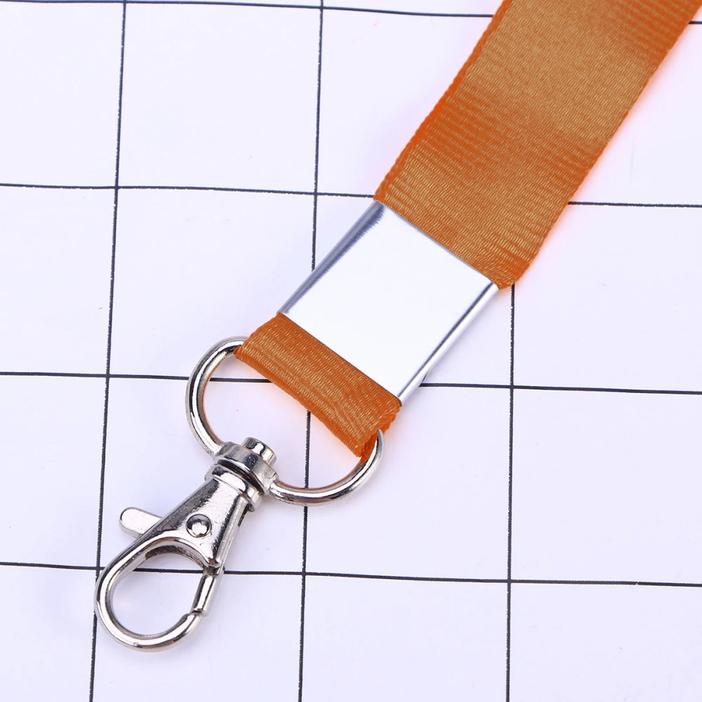 1PCS Neck Strap Lanyard Safety Metal Clip ID Badge Lanyard for Business Id Key (Yellow)