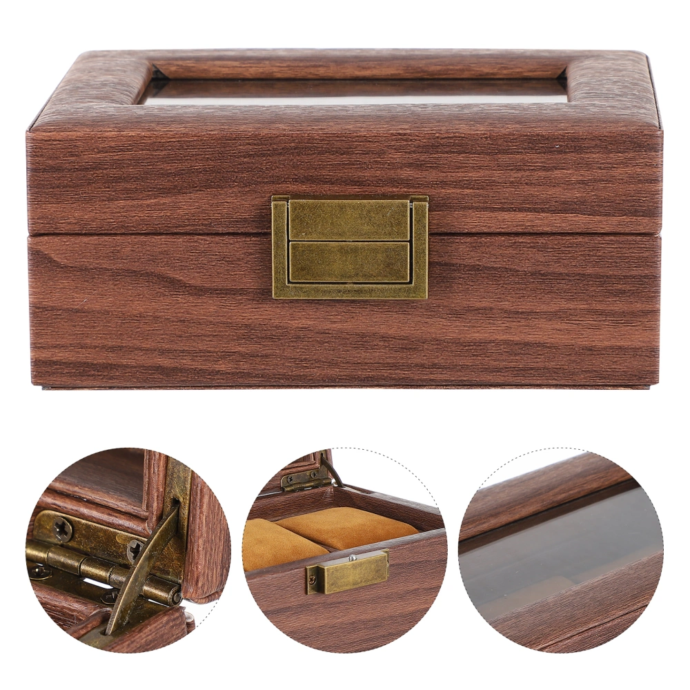 Wood Grain Jewelry Watch Storage Box 3 Grids Watch Box Watch Collection Box