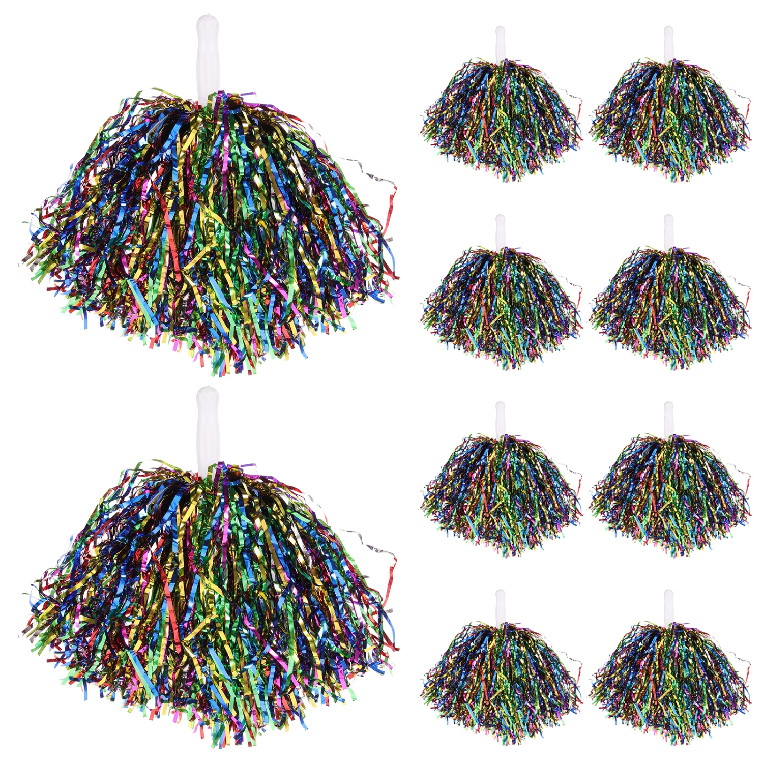 10Pcs Handheld Pompoms Cheering Props Gymnastics Cheer Pompom Props for Sports Events