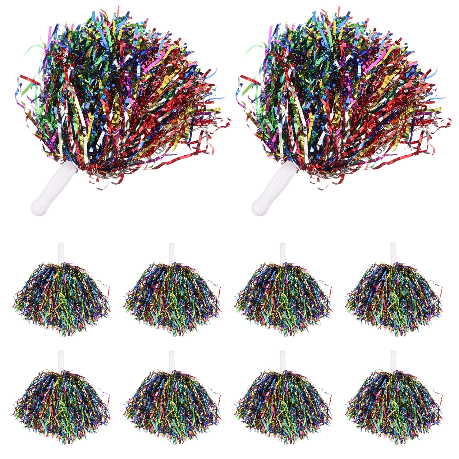 10Pcs Handheld Pompoms Cheering Props Gymnastics Cheer Pompom Props for Sports Events