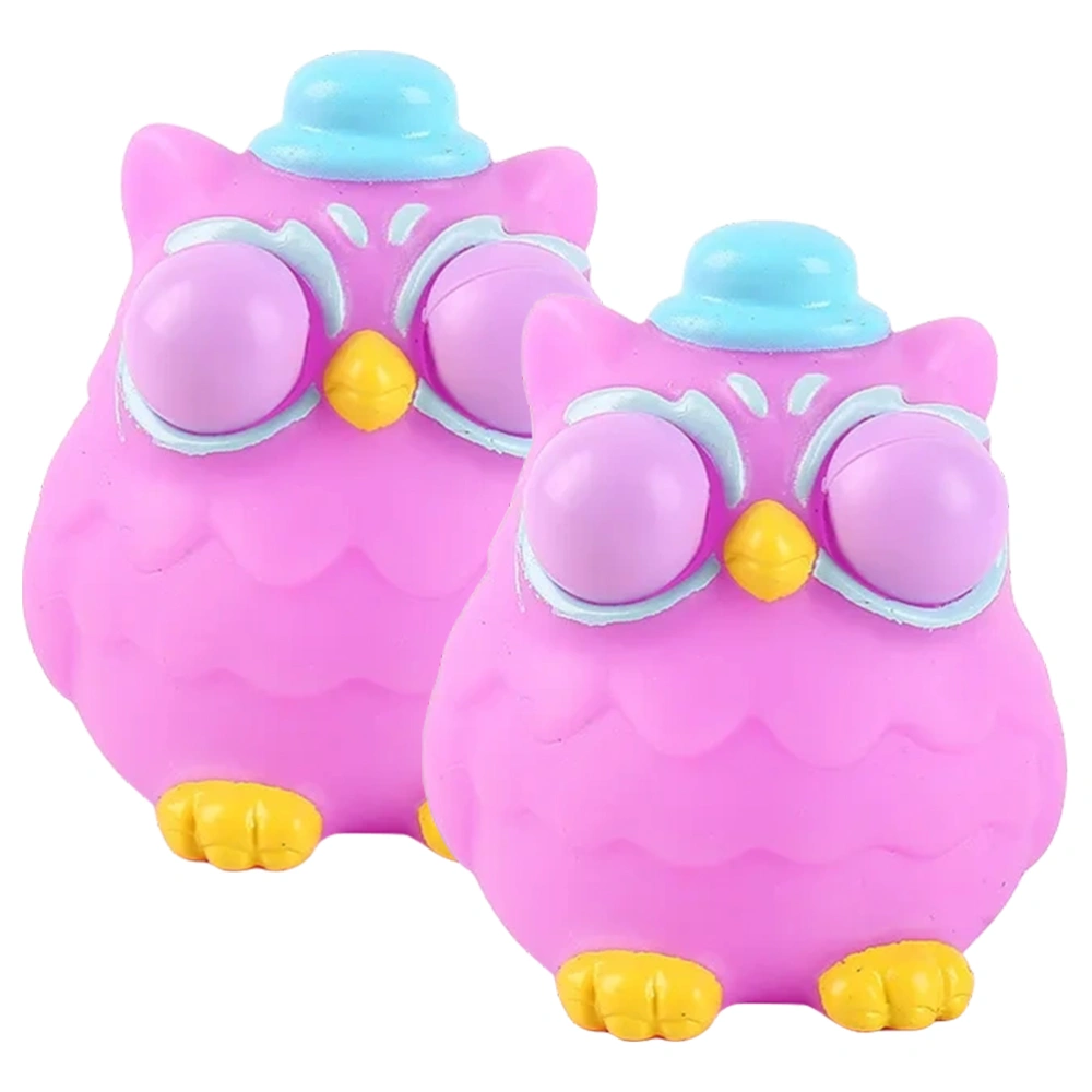 3Pcs Owl Squeeze Toys Cartoon Popping Out it Eyes Squeeze Animals Toy Novelty Hand Toys