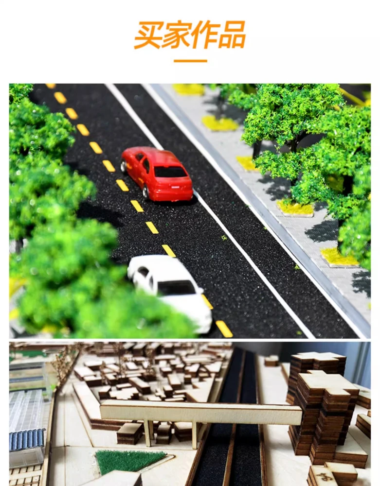 1 Roll of Mini Road Model Small Street Model DIY Landscape Street Model Street Scenery Decor