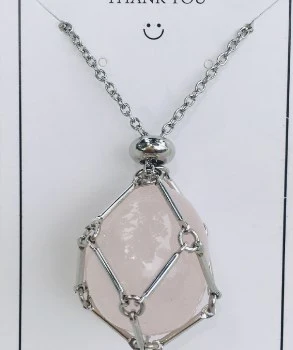 1 Set Stone Holder Necklace Metal Crystal Holder Necklace Crystal Cage Necklaces Jewelry Holder