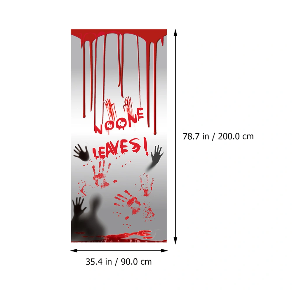 2 Sheets Halloween Blood Handprint Glass Sticker Window Decoration Wall Sticker