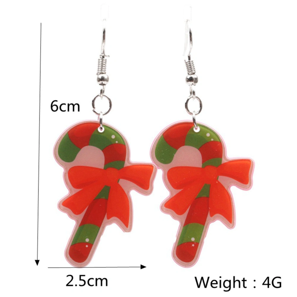 4 Pairs of Christmas Earrings Unique Festive Acrylic Eardrops Fashion Ear Hooks Xmas Jewelry Earrings for Women Girls Random Style