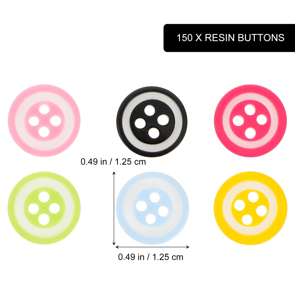 150pcs Creative Candy Color Buttons Four-hole Buttons Resin Color Buttons