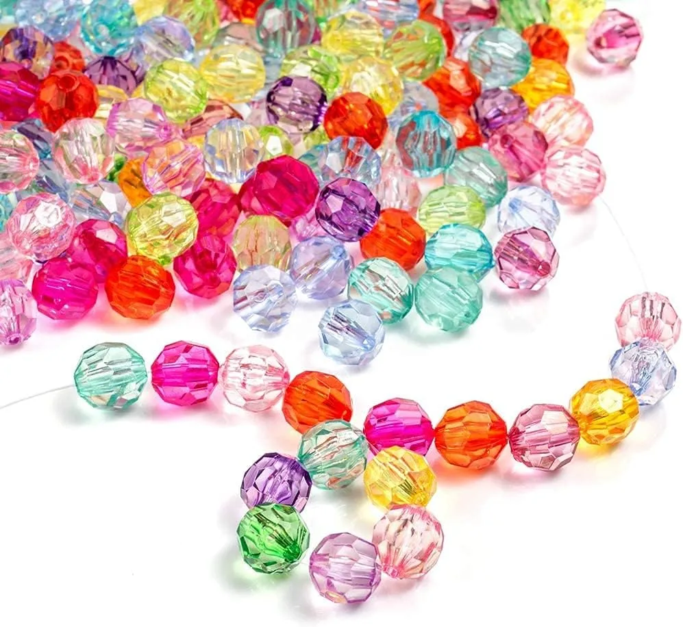 600Pcs Colored Acrylic Beads DIY Spacer Beads Jewelry Making Beads Multi-use Loose Beads Decors