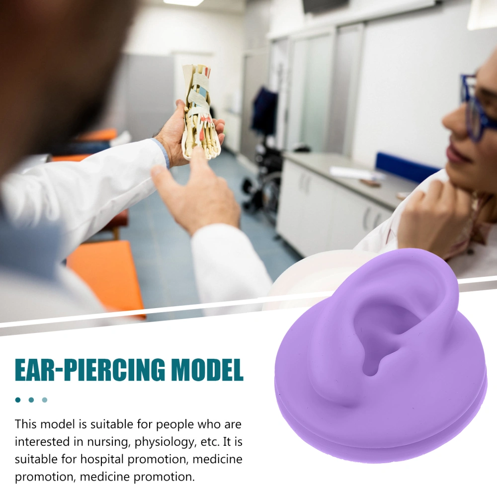 2pcs Silicone Ear Models Simulation Human Ear Models Ear Piercing Models