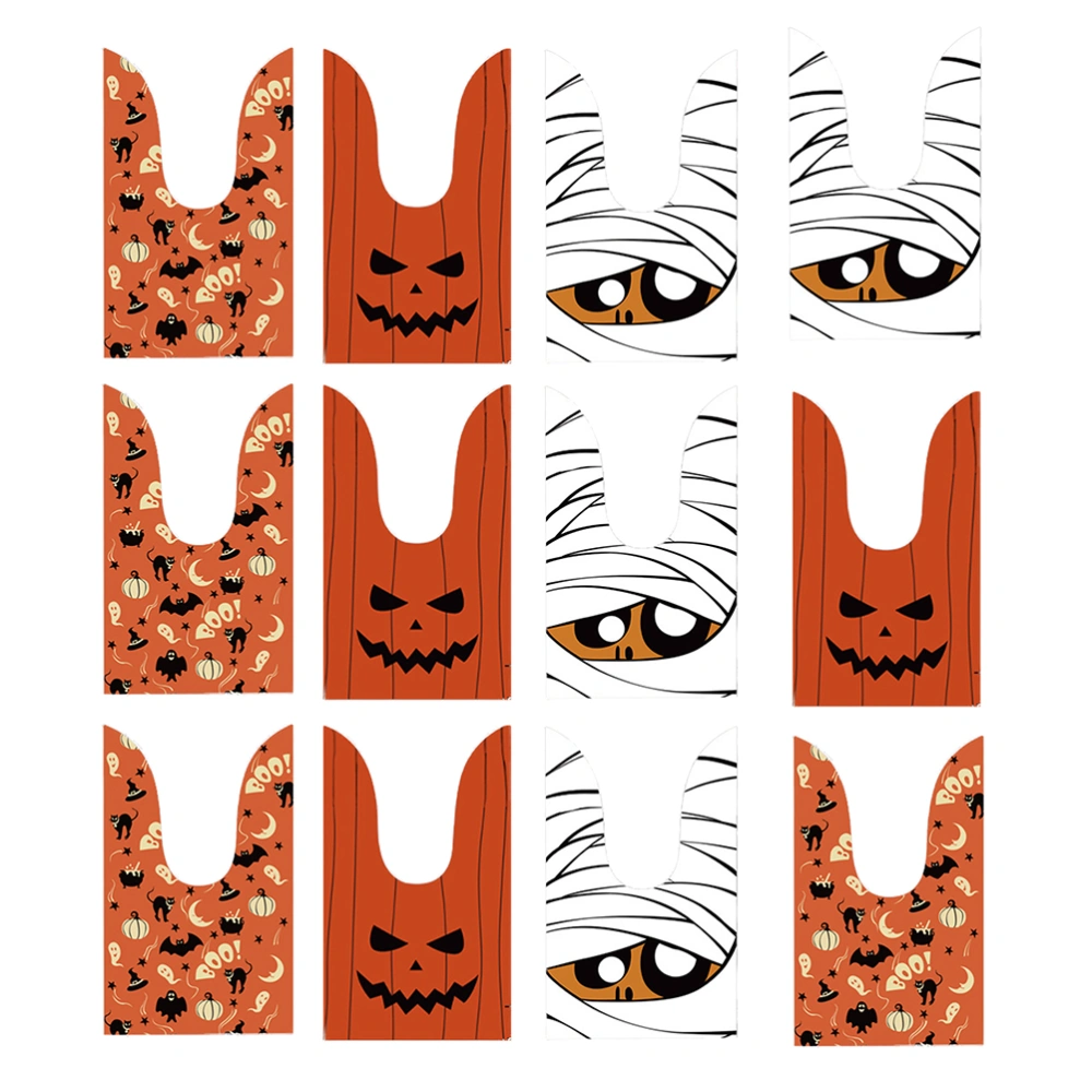 150 Pcs Storage Bags of Halloween The Rabbit Ear Bags To Package Snacks (Assorted Color)