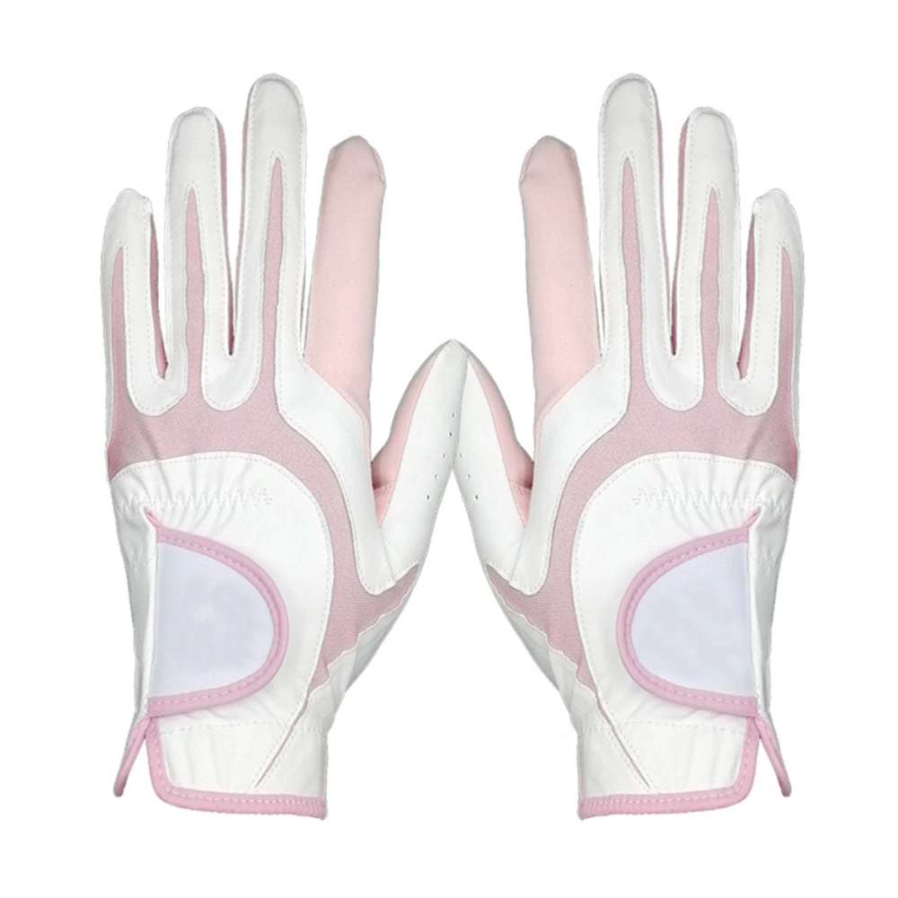 1 Pair of Women Gloves Sunshine Protection Cover Thin Breathable Microfiber Gloves for Enthusiast Beginner (White Pink, 19)