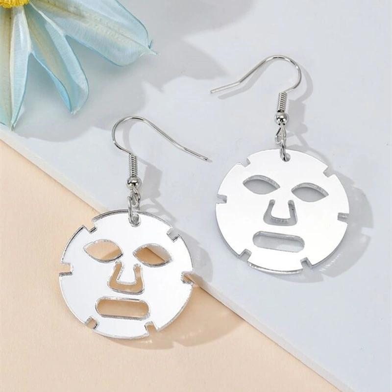 1 Pair of Novelty Dangle Earrings Facial Mask Earrings Punk Style Drop Earrings Creative Earrings