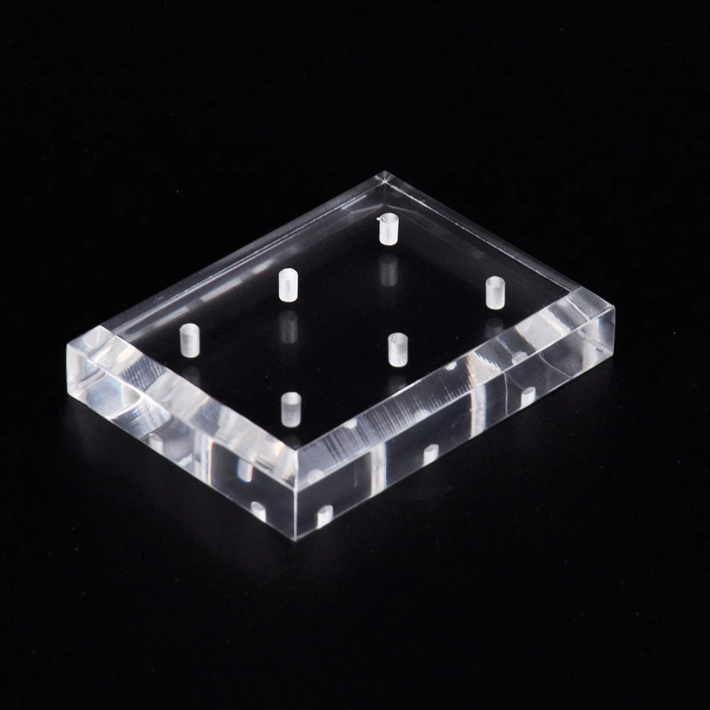 1Pc Transparent Acrylic Nail Polish Head Display Frame 6 Hole Polishing Head Display Base Plate(Transparent)