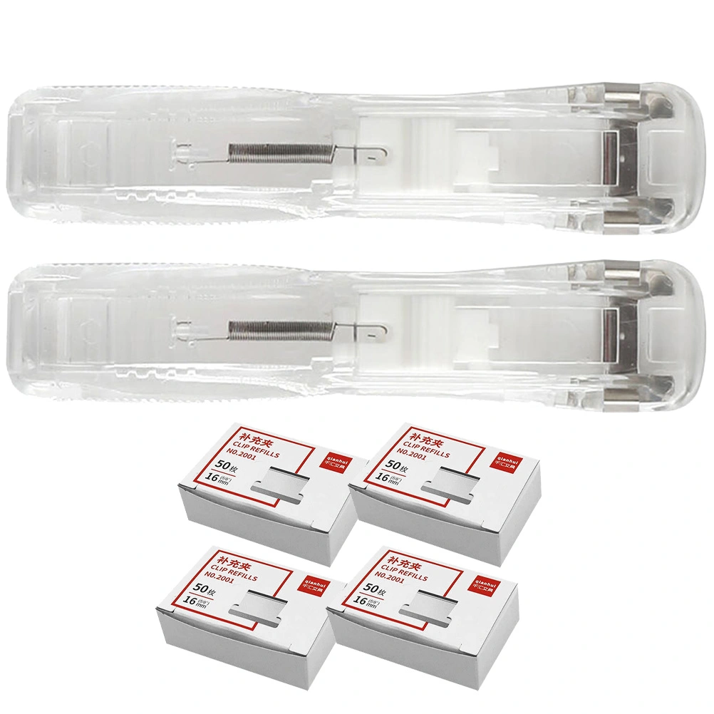 1 Set Refill Paper Clip Dispensers Testing Paper Staplers Portable File Staplers for Office
