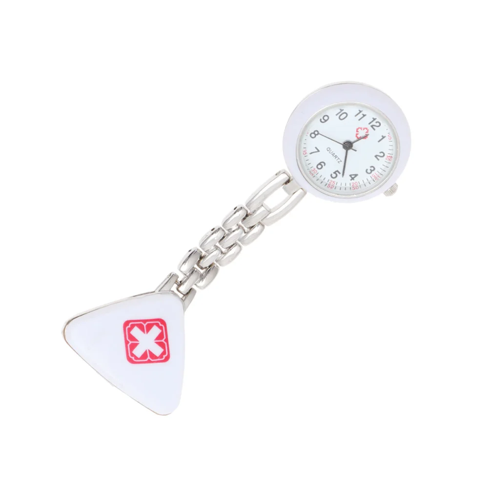 1pc Nurse Supe Fashionable Triangle Medical Nurse Watch Medical Nurse Table Hanging Watch Retro Pocket Watch Gift Watch (White)