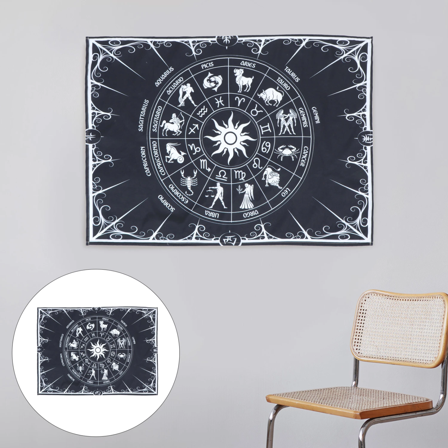 1 Set Twelve Constellation Tarot Tapestry Hanging Cloth Wall Hanging Tapestry