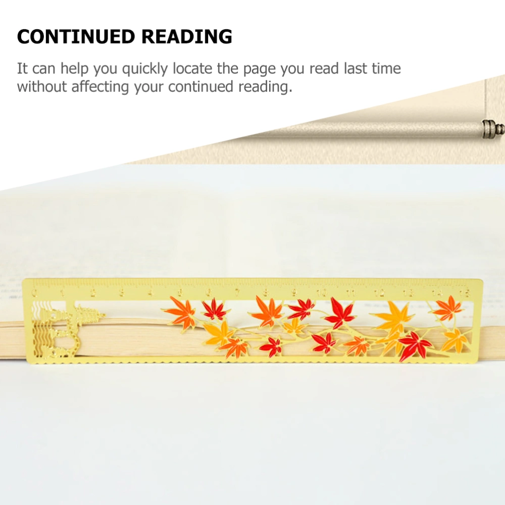 2Pcs Metal Ruler Bookmark Chinese Style Bookmark Decorative Scale Ruler Book Marker Ruler Decor