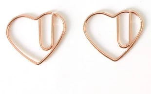 50Pcs File Document Paper Clips Heart Shaped Paper Clips Metal Clips Small Paper Clips Heart Paperclips