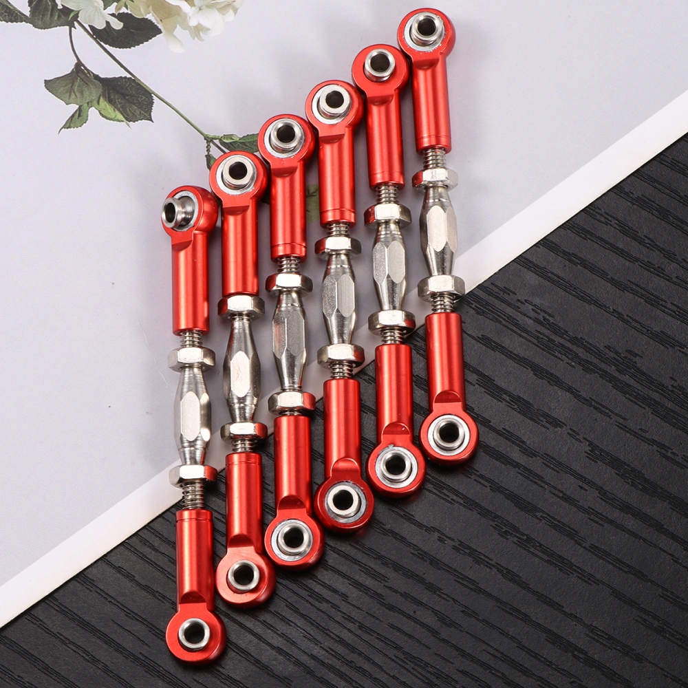 6Pcs 71mm Aluminum Turnbuckle Rod Linkage Steering Rods Compatible for RC 1/10 Redcat Traxxas EPXHSP ZD Racing HPI Truck Buggy ruggy Upgrade Parts (Red)