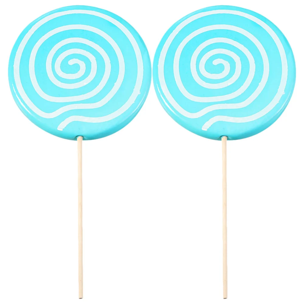 2Pcs Simulated Lollipop Prop Decorative Lollipop Ornament Wedding Party Lollipop Photo Prop