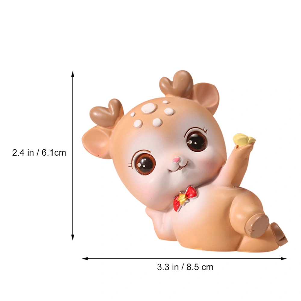 Cartoon Deer Decoration Deer Shaped Ornament Resin Deer Home Adornment