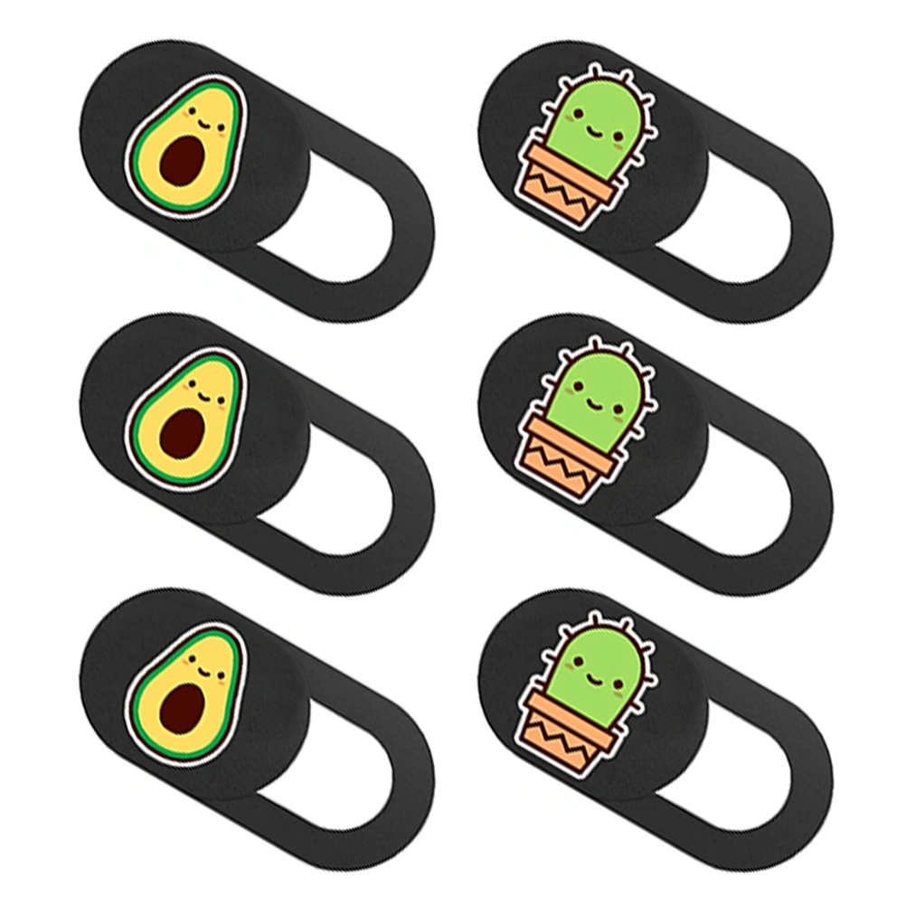 6PCS Camera Cover Slide Blocker Replacement Cartoon Pattern Webcam Cover Slider