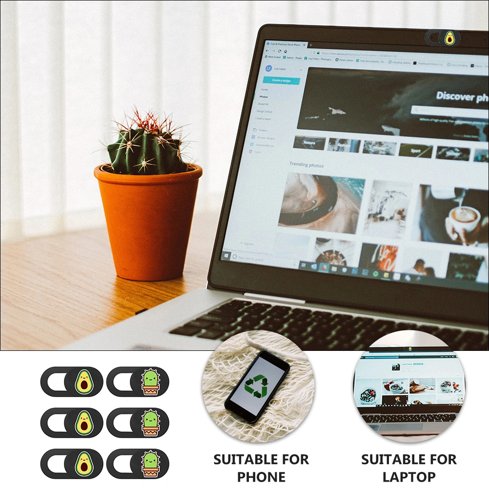 6PCS Camera Cover Slide Blocker Replacement Cartoon Pattern Webcam Cover Slider