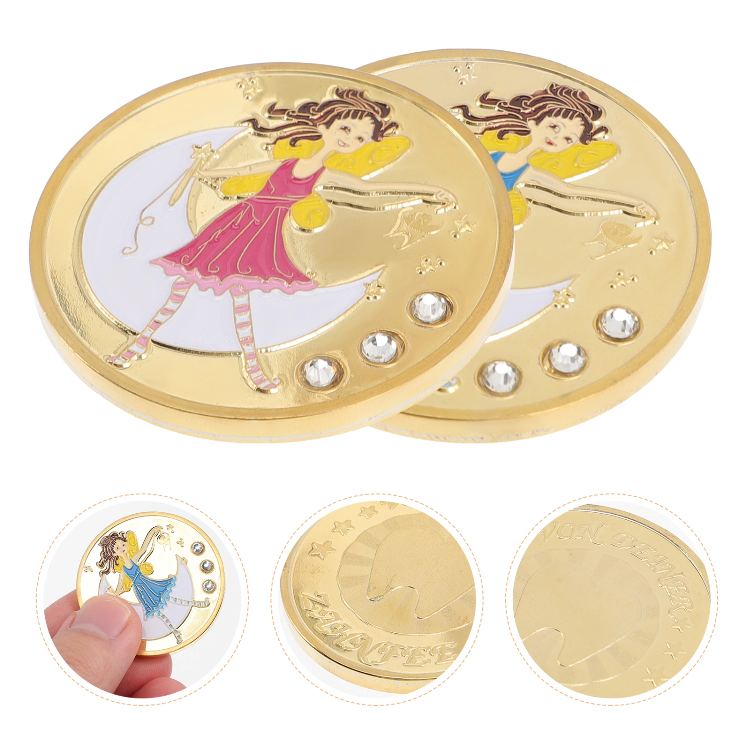 2pcs Commemorative Coin Tooth Fairy Token Gold Tooth Fairy Coin Tooth Fairy Gift