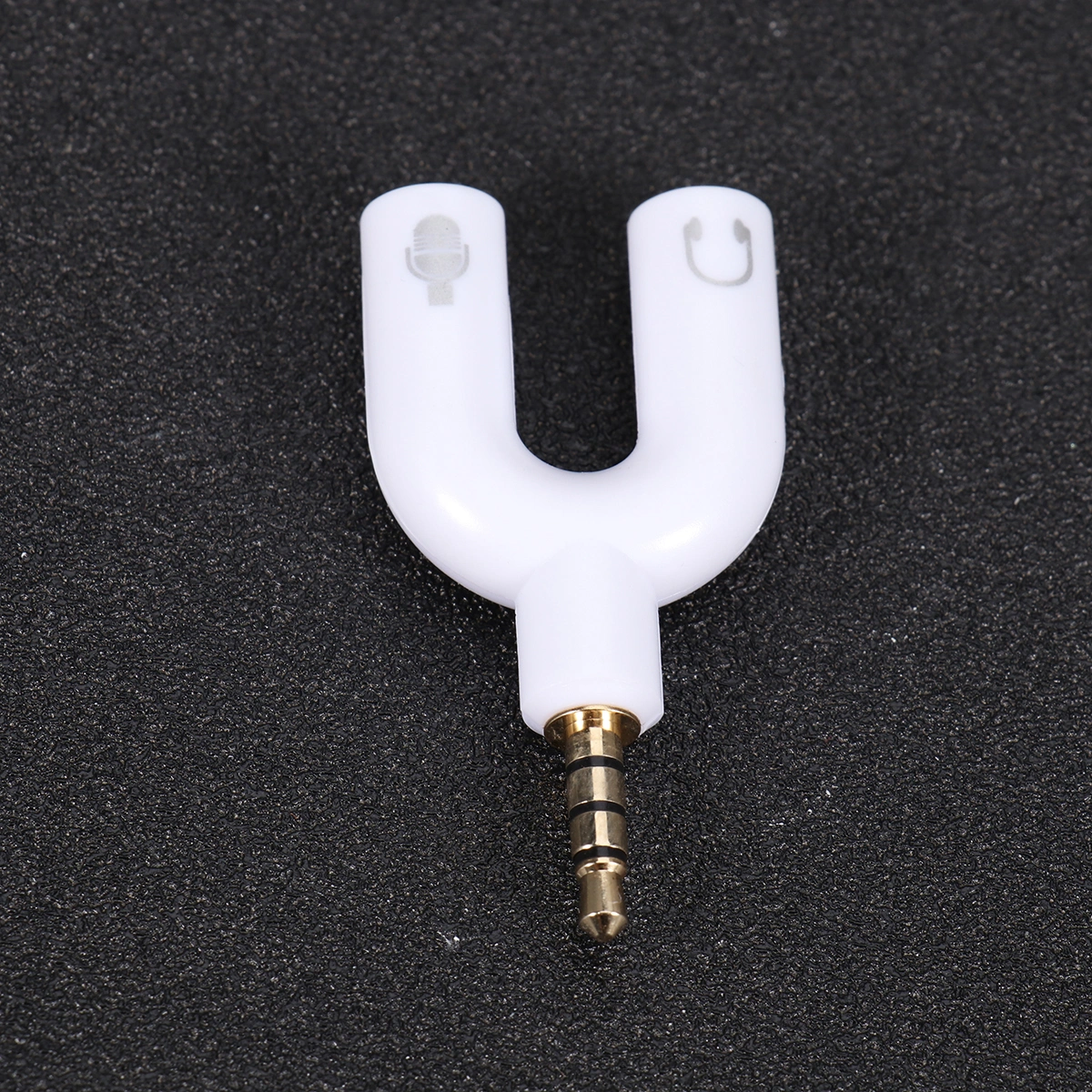 Earphone Splitter U Shape 3.5mm Stereo Audio Jack Earphone Headphone 2 Way U Splitter Adapter Converter (White)