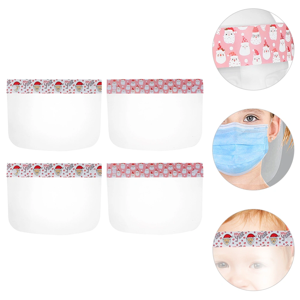 4pcs Transparent Face Cover Windproof Protective Face Guard Children Face Mask