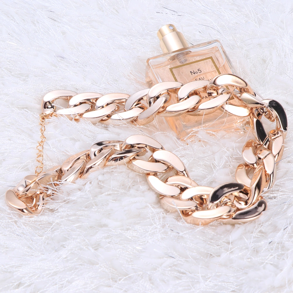 Cool Punk Style Unisex Link Chain Choker Chunky Shiny Short Curb Chain Necklace (Golden)