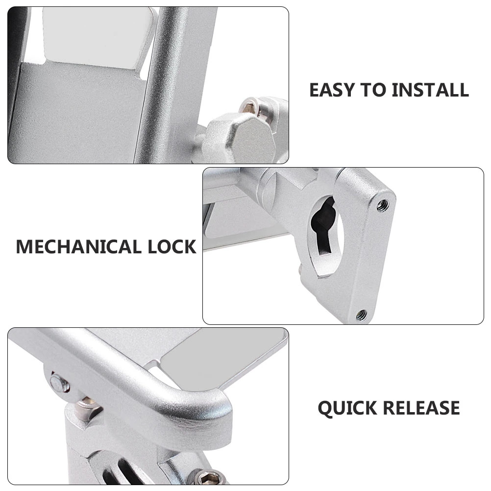 Mobile Phone Holder Riding Shockproof Car Mountain Bike Takeaway Fixed Frame Motorcycle Navigation Bracket GPS Silver (Handbar Type)